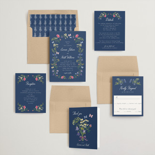This is a midnight wedding invitations with standard by frau brandt called wildflower romance printing on signature in standard