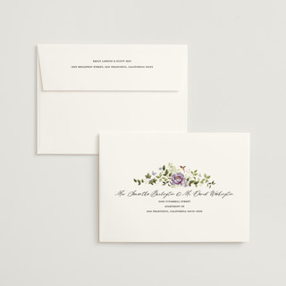 This is a wisteria wedding invitations with standard by Sarah Knight called ornate printing on signature in standard