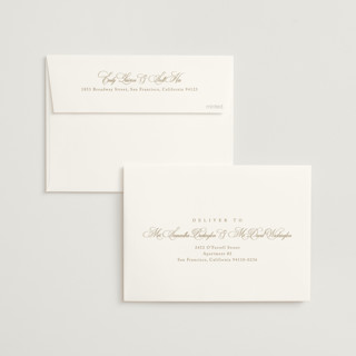 This is a golden wedding invitations with standard by Kelly Schmidt called greenwood printing on signature in standard