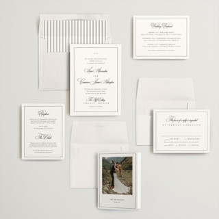 This is a silk wedding invitations with standard by Kelly Schmidt called greenwood printing on signature in standard