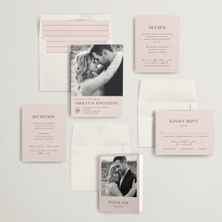 This is a blush wedding invitations with standard by Eric Clegg called have and hold printing on recycled smooth signature in standard
