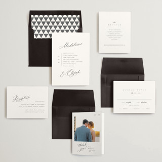 This is a charcoal wedding invitations with standard by Cara Scott called whimsy printing on signature in standard