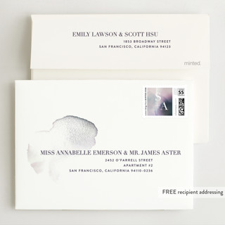 This is a amethyst wedding invitations with standard by Design Lotus called raptured printing on signature in standard