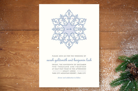 snowflake winter wedding invitations