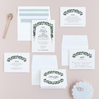 This is a greenery wedding invitations with standard by Jennifer Postorino called wall flower printing on signature in standard