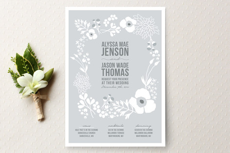 snowflake wedding invitation