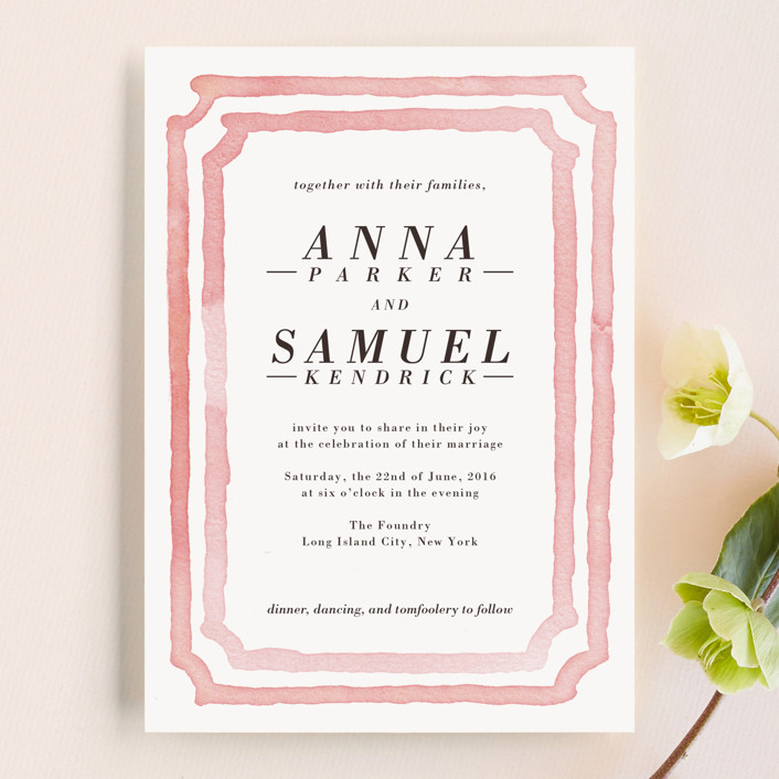 Watercolor Frame Wedding Invitations By Laura Condouris Minted Watercolor Frame Modern Wedding Invitations In C By Laura Condouris