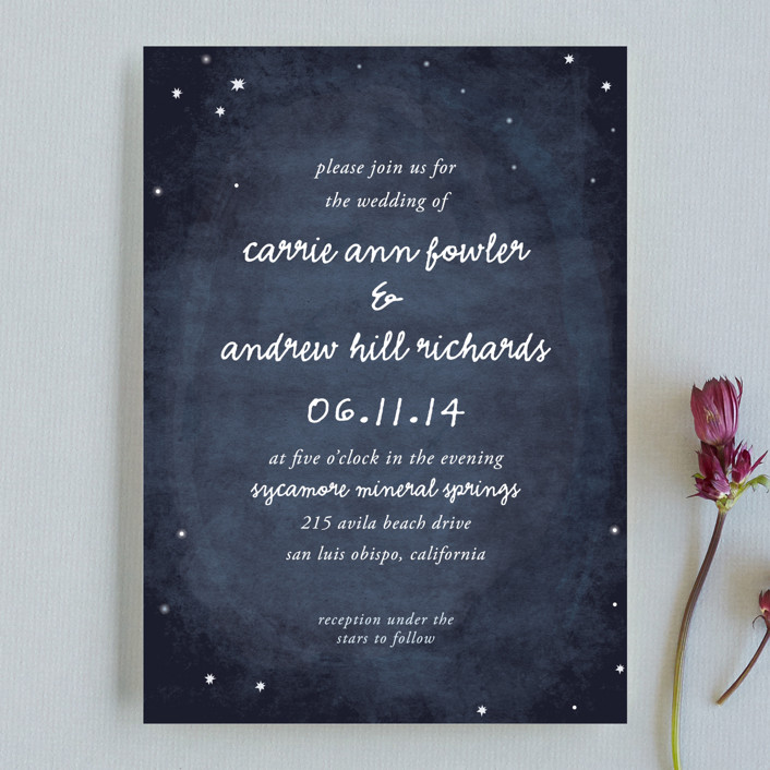 Constellations Wedding Invitations By Simplete Design Minted Constellations Rustic Hand Drawn Wedding Invitations In Deep Blue By Simplete Design