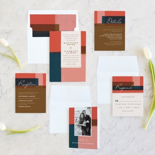This is a poppy wedding invitations with standard by Angela Marzuki called painted colorblock printing on signature in standard