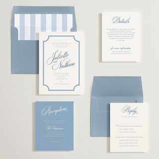 This is a bluebell wedding invitations with standard by Jessica Williams called marenza printing on signature in standard