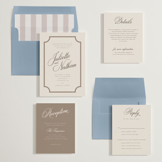 This is a latte wedding invitations with standard by Jessica Williams called marenza printing on signature in standard