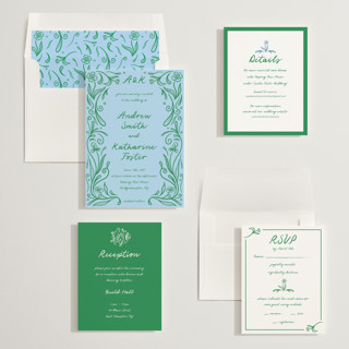 This is a lime wedding invitations with standard by Julia Liverton called love in bloom printing on signature in standard