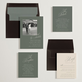 This is a forest mist wedding invitations with standard by Ana de Sousa called written with love printing on signature in standard