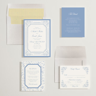 This is a sky wedding invitations with standard by Robert and Stella called constance printing on signature in standard