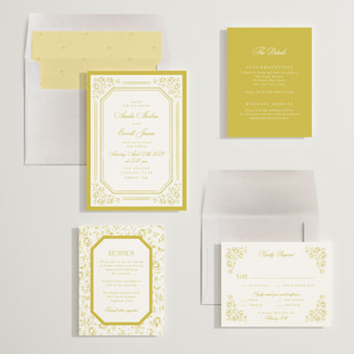 This is a lemon wedding invitations with standard by Robert and Stella called constance printing on signature in standard