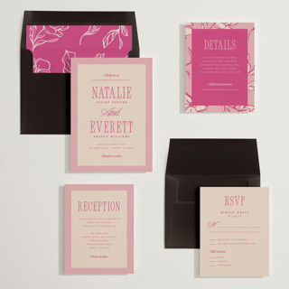 This is a bubblegum wedding invitations with standard by Pixel and Hank called linea printing on signature in standard
