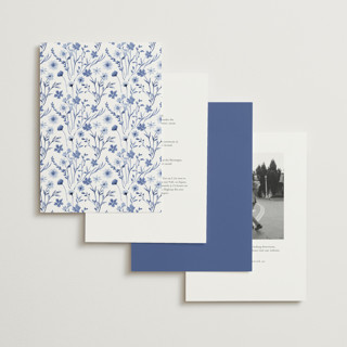 This is a cobalt wedding invitations with standard by Yaling Hou Suzuki called wildflower wreath printing on signature in standard