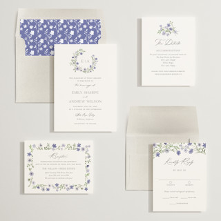 This is a hydrangea wedding invitations with standard by Yaling Hou Suzuki called wildflower wreath printing on signature in standard