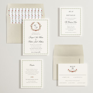 This is a crimson wedding invitations with standard by Susan Moyal called monogramed printing on signature in standard