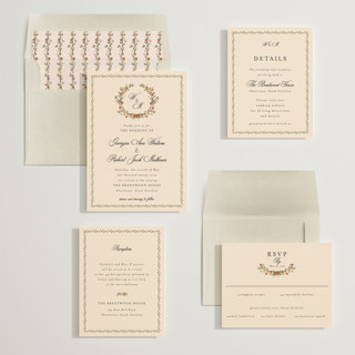 This is a autumn wedding invitations with standard by Susan Moyal called monogramed printing on signature in standard