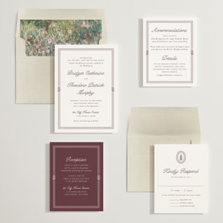 This is a wine wedding invitations with standard by Kate Ahn called court printing on signature in standard