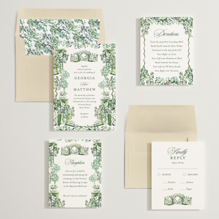 This is a sap wedding invitations with standard by Becky Nimoy called gates and pillars printing on signature in standard
