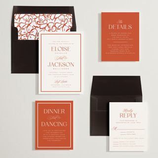 This is a blood orange wedding invitations with standard by Laura Hankins called galleria printing on signature in standard