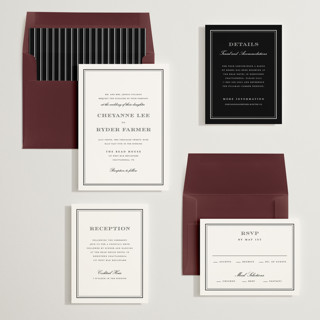 This is a ink wedding invitations with standard by Stacey Meacham called engraved names printing on signature in standard
