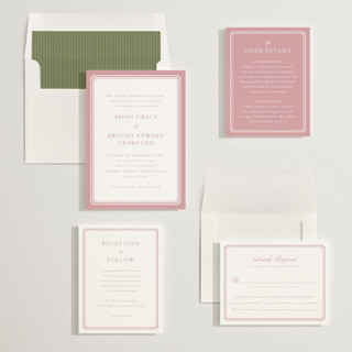 This is a bubblegum wedding invitations with standard by Jennifer Postorino called ariah printing on signature in standard