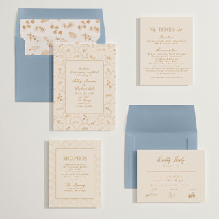 This is a sand wedding invitations with standard by Tamara Hilje called positano printing on signature in standard