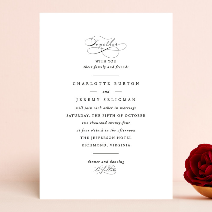"Together With You" - Wedding Invitations in Noir by Kimberly FitzSimons.