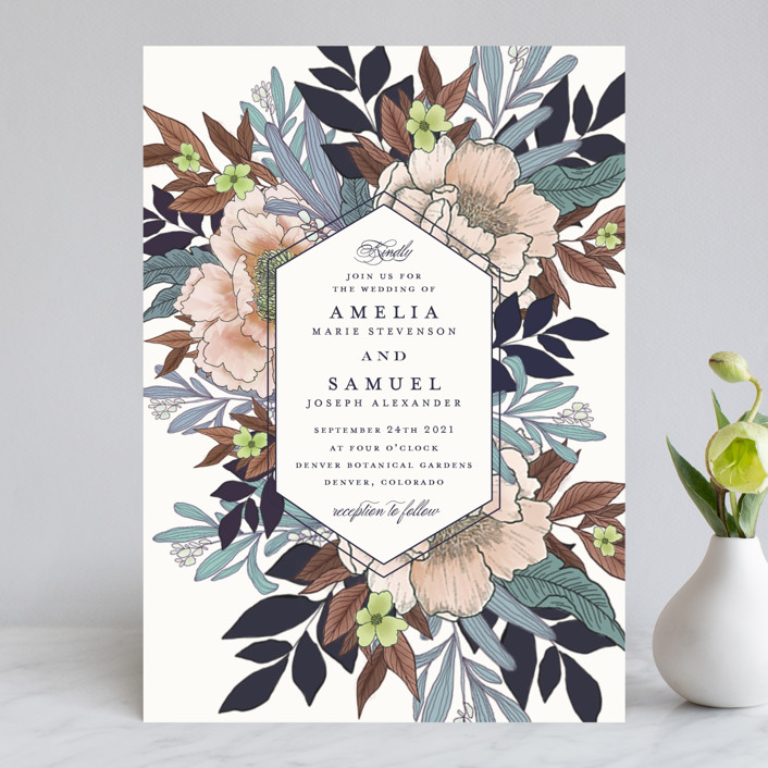 vintage boughs wedding invitations by grace kreinbrink minted