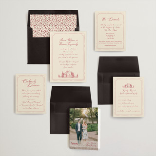 This is a crimson wedding invitations with standard by Sherley Ferreira called southern soul printing on signature in standard