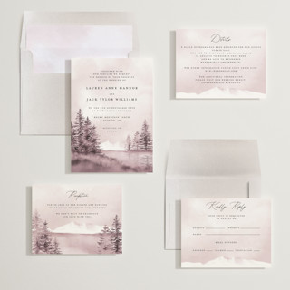 This is a magenta wedding invitations with standard by Petra Kern called montagna printing on signature in standard