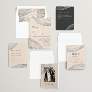 This is a natural wedding invitations with standard by Alethea and Ruth called rings printing on signature in standard