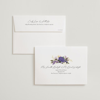 This is a wisteria wedding invitations with standard by Susan Moyal called lush printing on signature in standard