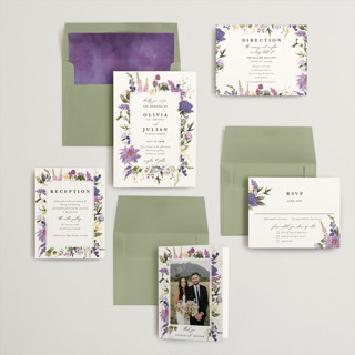 This is a wisteria wedding invitations with standard by Susan Moyal called lush printing on signature in standard