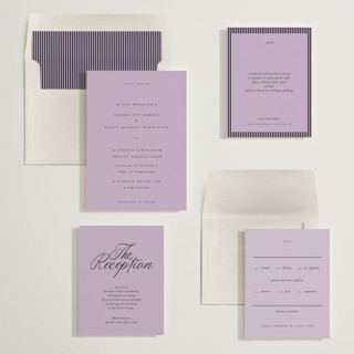 This is a lavender wedding invitations with standard by Blustery August called tarte tatin printing on signature in standard