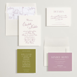 This is a lilac dreams wedding invitations with standard by Design Lotus called lavender dreams printing on signature in standard