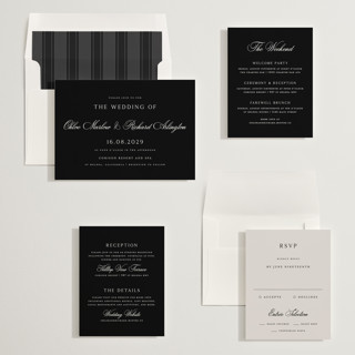 This is a midnight wedding invitations with standard by Kelly Schmidt called landscape script printing on signature in standard