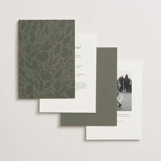 This is a olive wedding invitations with standard by Kate Ahn called poetique printing on signature in standard