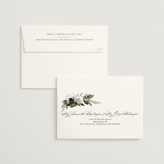 This is a olive wedding invitations with standard by Kate Ahn called poetique printing on signature in standard