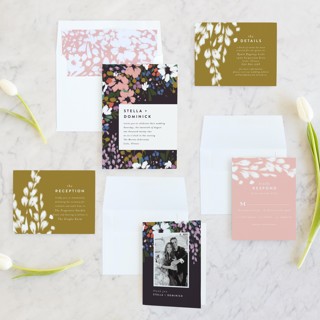 This is a onyx wedding invitations with standard by Angela Marzuki called spring dream printing on signature in standard
