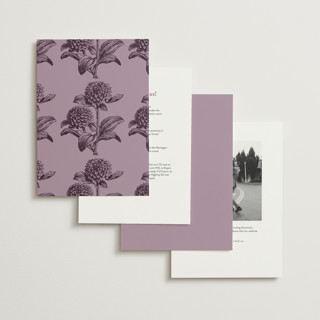 This is a lavender wedding invitations with standard by Nazia Hyder called museum printing on signature in standard