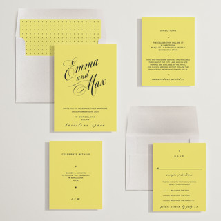 This is a lemon wedding invitations with standard by Ani Somi called in lights printing on signature in standard