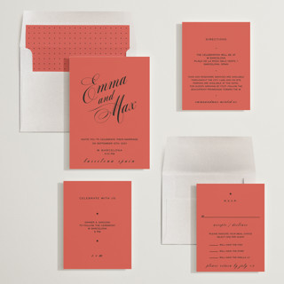 This is a coral wedding invitations with standard by Ani Somi called in lights printing on signature in standard