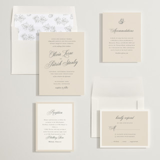 This is a champagne wedding invitations with standard by Sara Hicks Malone called belle meade printing on signature in standard