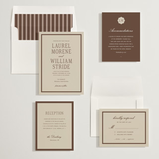 This is a leather wedding invitations with standard by Sara Hicks Malone called dewberry printing on signature in standard