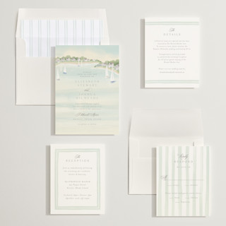 This is a sea glass wedding invitations with standard by Jennifer Wick called bristol printing on signature in standard