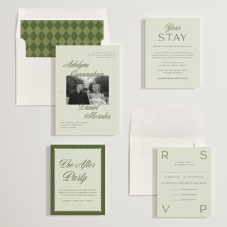 This is a lemongrass wedding invitations with standard by Sam Dubeau called swoon printing on signature in standard